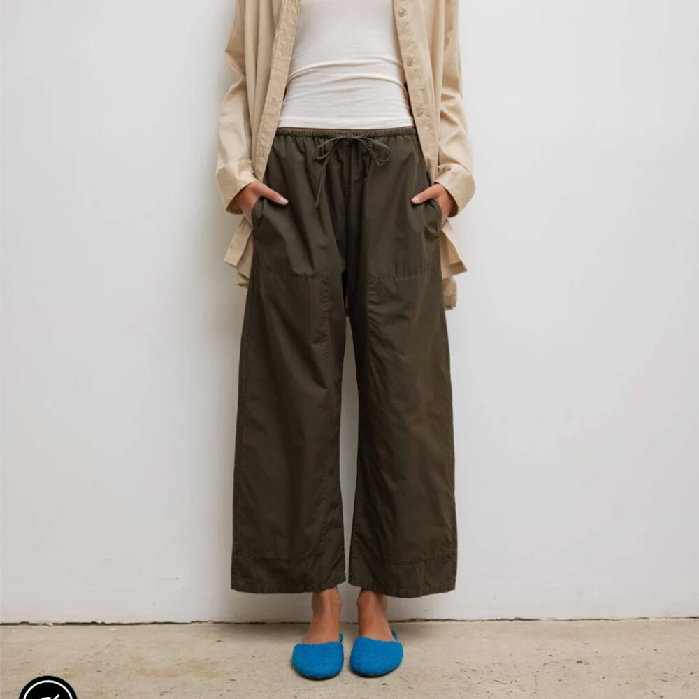 Leset Kyoto Carpenter Drawstring Pants in Military Green (Small)